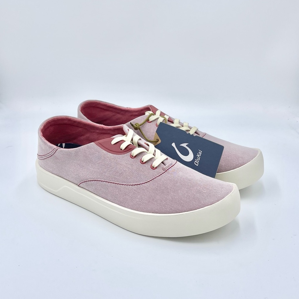 NEW OluKai Tradewind Canvas Boat Beach Sneaker Red Lava Men’s size 10